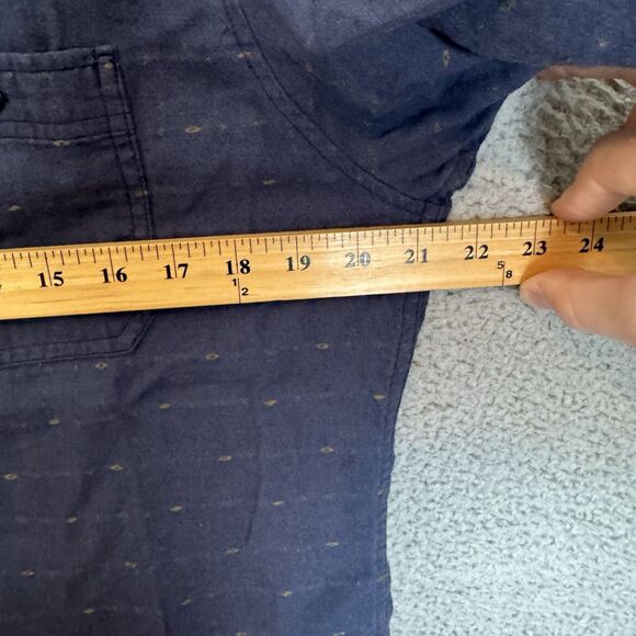 S Kuhl Shirt Mens M Blue Short Sleeve Button Up Casual Hiking Linen Blend - Picture 5 of 7